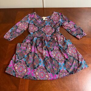 Band Of Gypsies Y2K Boho Paisley Mini Dress XS Fit & Flare Festival